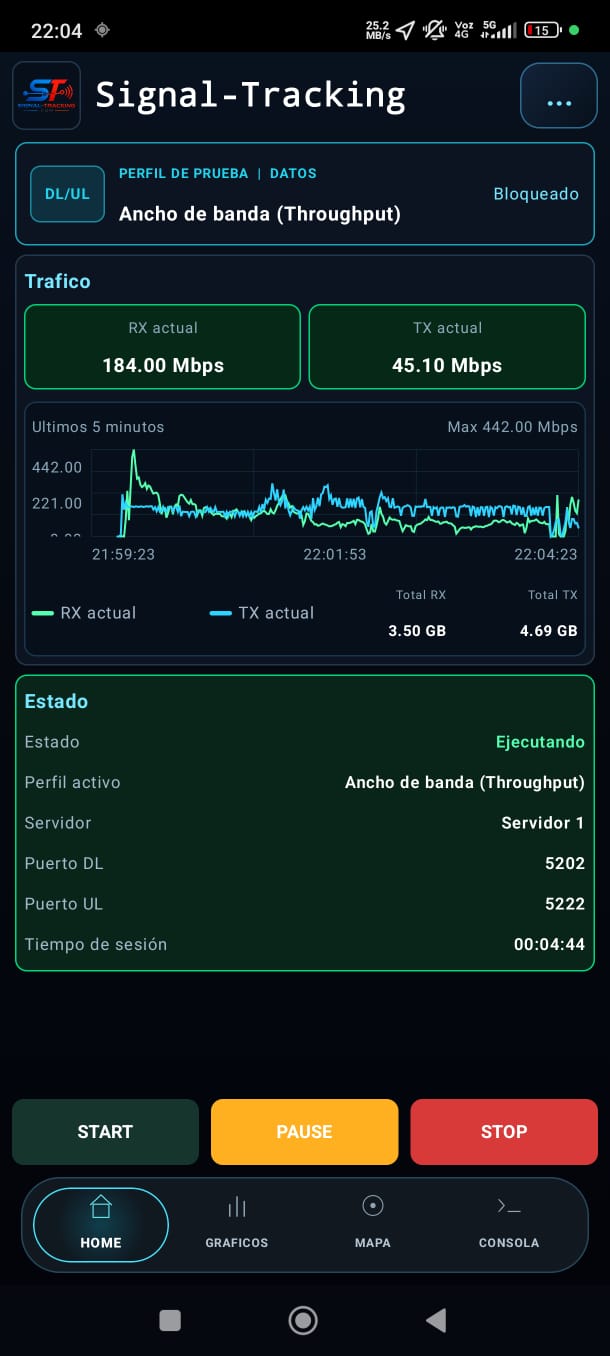 Aplicación Android de Drive Test para monitoreo de redes móviles Signal-Tracking